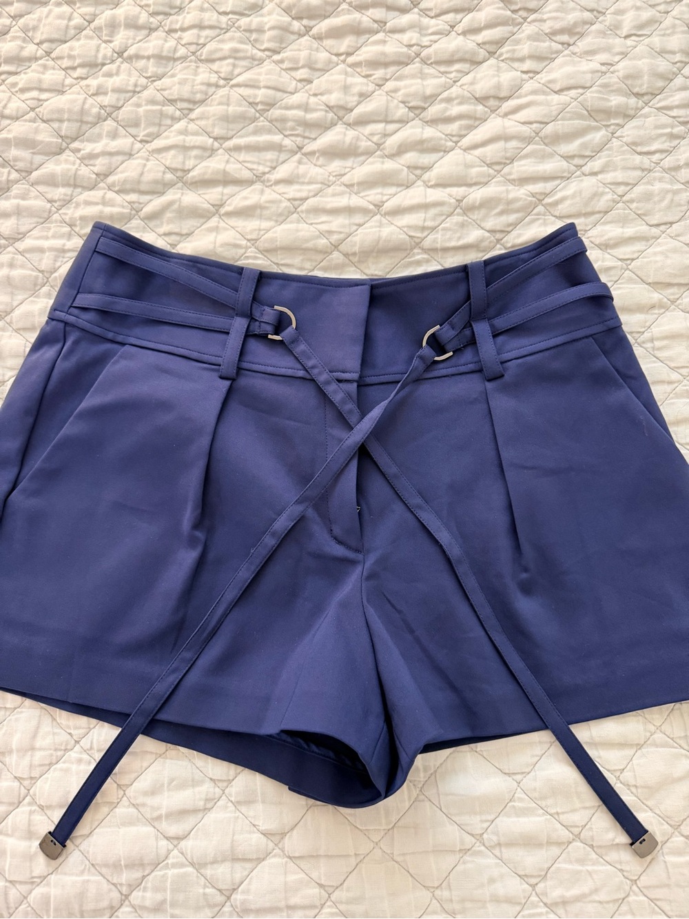 Ramy Brook Navy High-Waist Shorts with Navy Blue